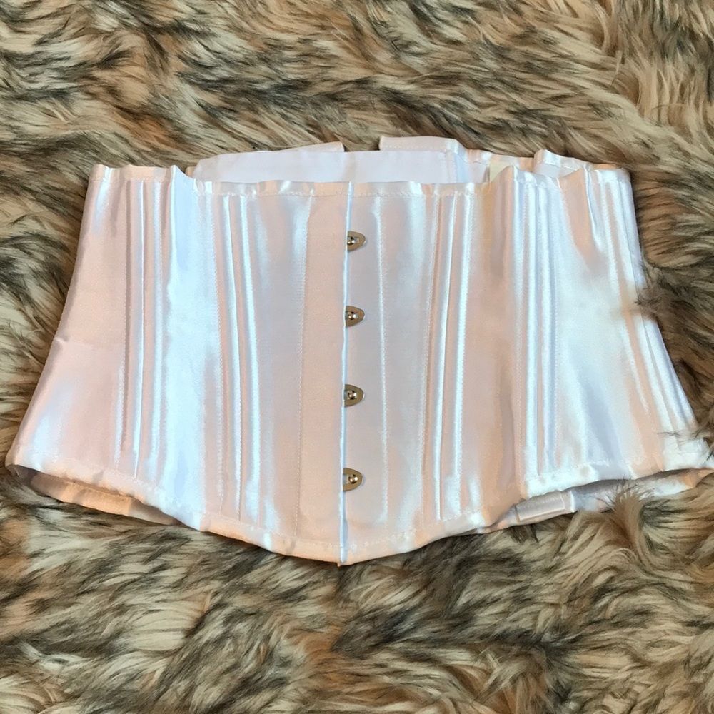 Designer Corset Binder Girdle Cincher white L